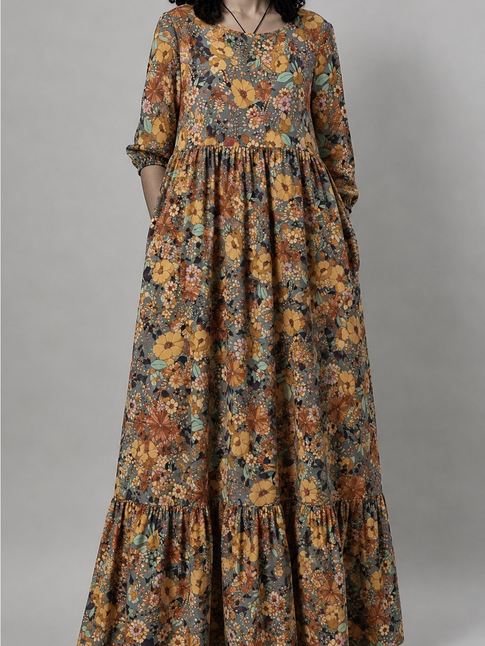 Floral Maxi Dress with limited edition print from cool Portland Brand